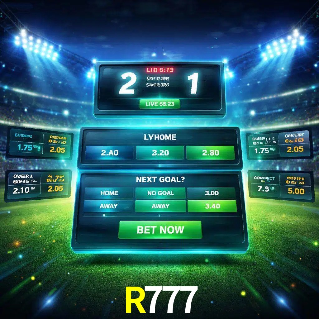 Vista de apuestas en vivo R777 durante un partido en curso